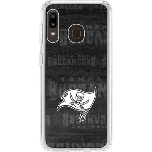 NFL Tampa Bay Buccaneers Black & White Galaxy A20 Clear Case