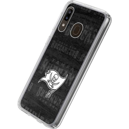 NFL Tampa Bay Buccaneers Black & White Galaxy A20 Clear Case