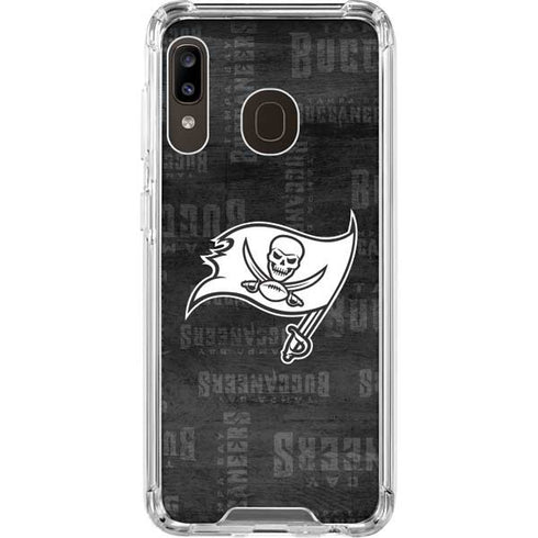 NFL Tampa Bay Buccaneers Black & White Galaxy A30 Clear Case