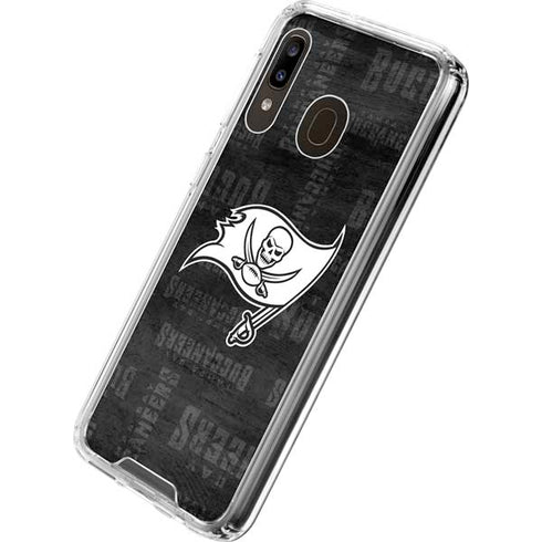 NFL Tampa Bay Buccaneers Black & White Galaxy A30 Clear Case