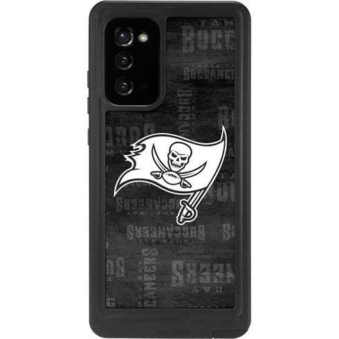 NFL Tampa Bay Buccaneers Black & White Galaxy Note20 5G Waterproof Case