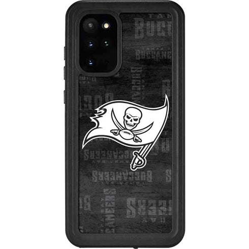 NFL Tampa Bay Buccaneers Black & White Galaxy S20 Plus Waterproof Case