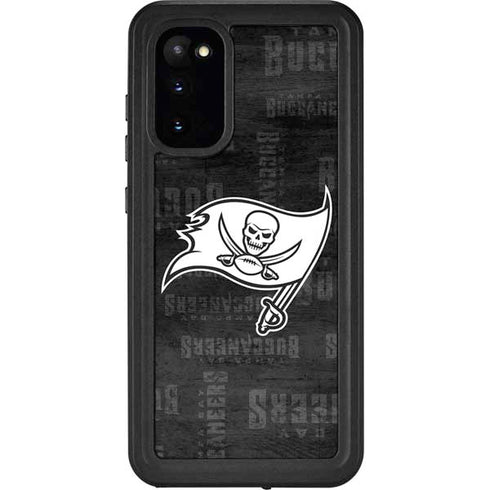 NFL Tampa Bay Buccaneers Black & White Galaxy S20 Waterproof Case