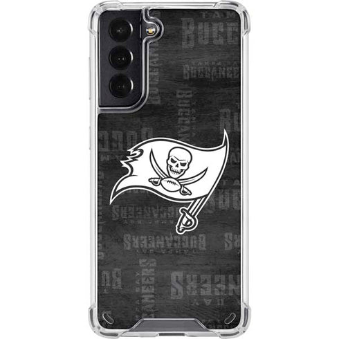 NFL Tampa Bay Buccaneers Black & White Galaxy S21 5G Clear Case