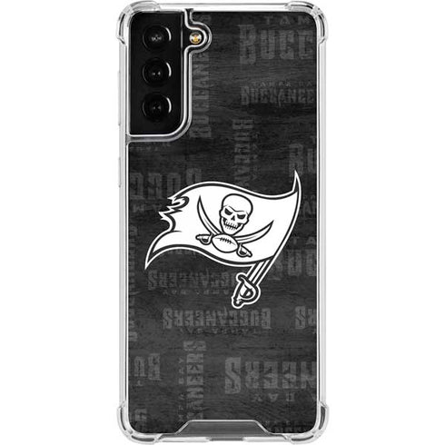 NFL Tampa Bay Buccaneers Black & White Galaxy S21 FE Clear Case
