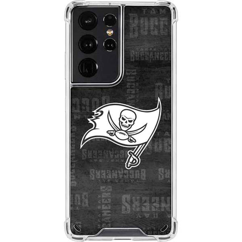 NFL Tampa Bay Buccaneers Black & White Galaxy S21 Ultra 5G Clear Case