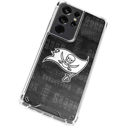 NFL Tampa Bay Buccaneers Black & White Galaxy S21 Ultra 5G Clear Case