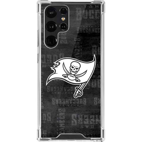 NFL Tampa Bay Buccaneers Black & White Galaxy S22 Ultra Clear Case
