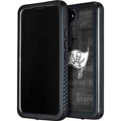 NFL Tampa Bay Buccaneers Black & White Galaxy S23 Waterproof Case