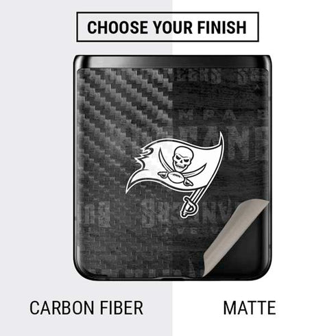 NFL Tampa Bay Buccaneers Black & White Galaxy Z Flip Skin