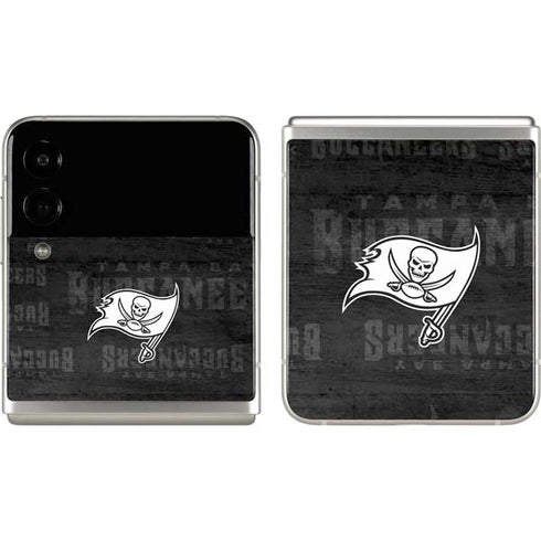 NFL Tampa Bay Buccaneers Black & White Galaxy Z Flip3 5G Skin