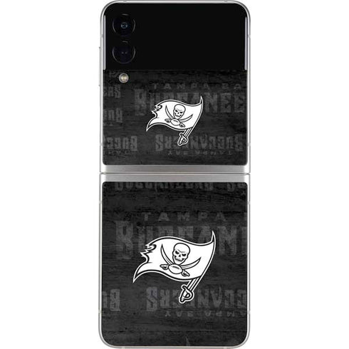 NFL Tampa Bay Buccaneers Black & White Galaxy Z Flip3 5G Skin