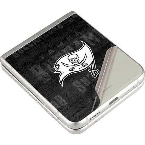 NFL Tampa Bay Buccaneers Black & White Galaxy Z Flip3 5G Skin