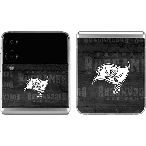 NFL Tampa Bay Buccaneers Black & White Galaxy Z Flip4 5G Skin