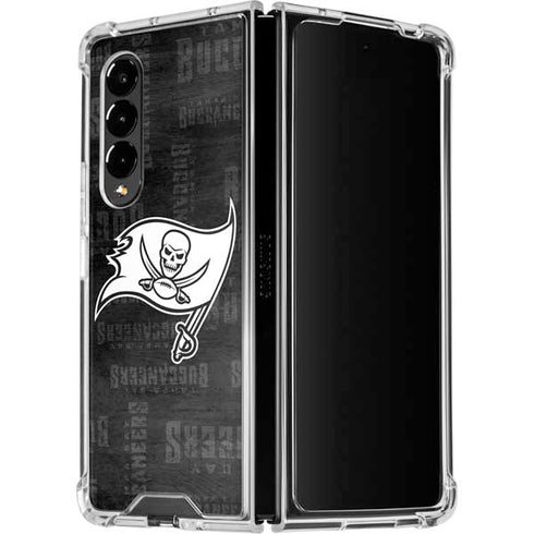 NFL Tampa Bay Buccaneers Black & White Galaxy Z Fold4 5G Clear Case
