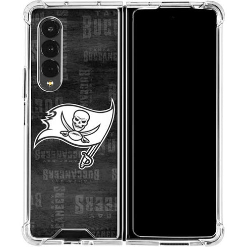 NFL Tampa Bay Buccaneers Black & White Galaxy Z Fold4 5G Clear Case