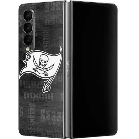 NFL Tampa Bay Buccaneers Black & White Galaxy Z Fold4 5G Skin