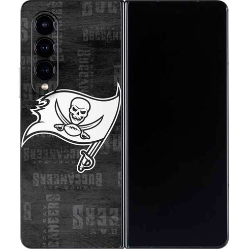 NFL Tampa Bay Buccaneers Black & White Galaxy Z Fold4 5G Skin