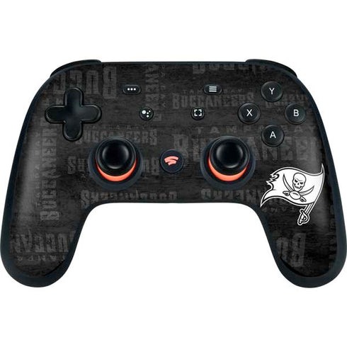 NFL Tampa Bay Buccaneers Black & White Google Stadia Controller Skin