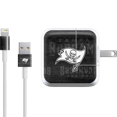 NFL Tampa Bay Buccaneers Black & White iPad Charger (10W USB) Skin