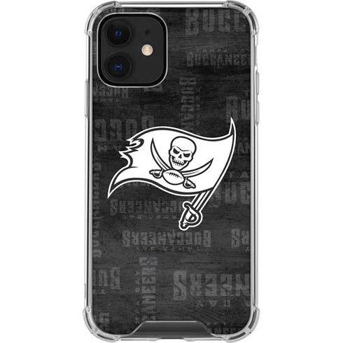 NFL Tampa Bay Buccaneers Black & White iPhone 12 Clear Case