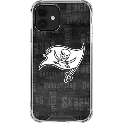 NFL Tampa Bay Buccaneers Black & White iPhone 12 Mini Clear Case