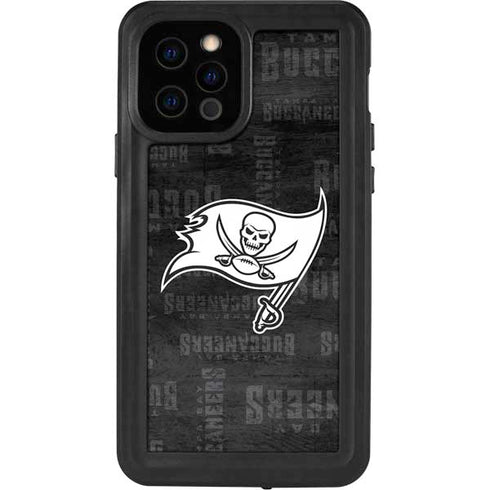 NFL Tampa Bay Buccaneers Black & White iPhone 12 Pro Waterproof Case