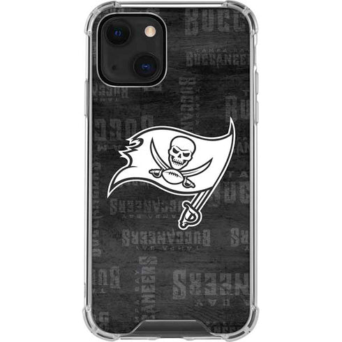 NFL Tampa Bay Buccaneers Black & White iPhone 13 Clear Case