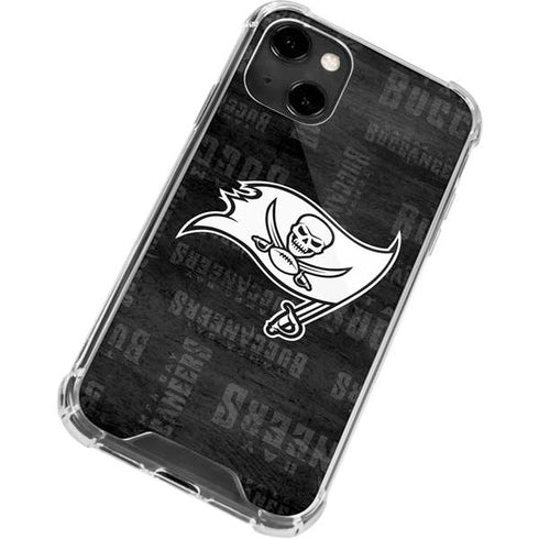 NFL Tampa Bay Buccaneers Black & White iPhone 13 Clear Case
