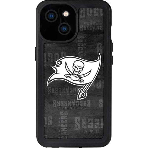 NFL Tampa Bay Buccaneers Black & White iPhone 13 Mini Waterproof Case