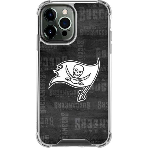 NFL Tampa Bay Buccaneers Black & White iPhone 13 Pro Max Clear Case