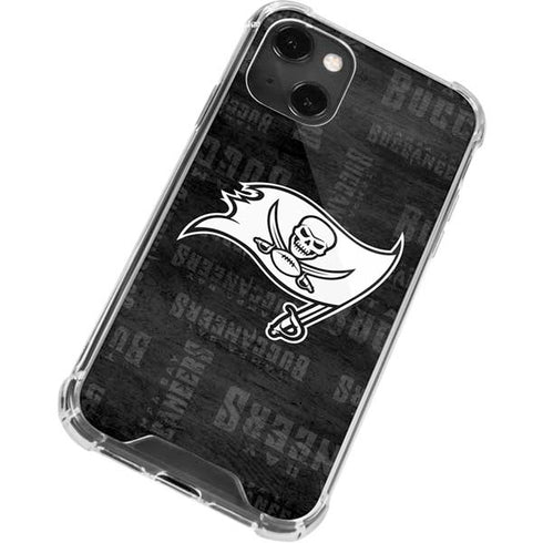 NFL Tampa Bay Buccaneers Black & White iPhone 15 Plus Clear Case