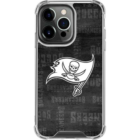 NFL Tampa Bay Buccaneers Black & White iPhone 14 Pro Clear Case