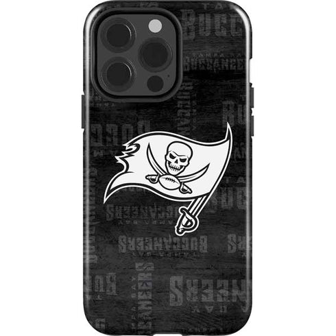 NFL Tampa Bay Buccaneers Black & White iPhone 15 Pro Impact Case