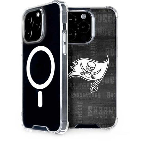 NFL Tampa Bay Buccaneers Black & White iPhone 15 Pro MagSafe Case