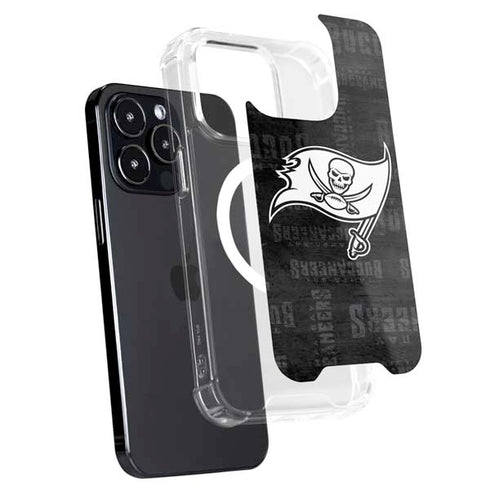 NFL Tampa Bay Buccaneers Black & White iPhone 15 Pro Max MagSafe Case