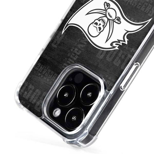 NFL Tampa Bay Buccaneers Black & White iPhone 15 Pro Max MagSafe Case