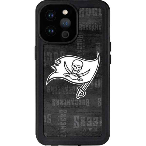 NFL Tampa Bay Buccaneers Black & White iPhone 14 Pro Max Waterproof Case