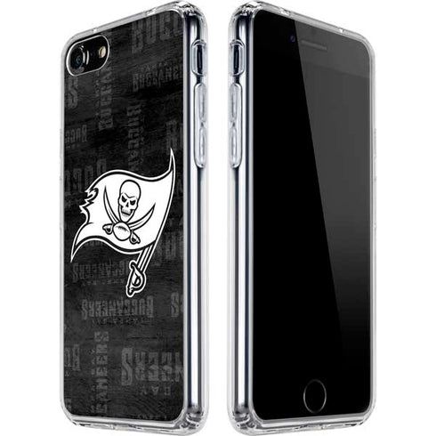 NFL Tampa Bay Buccaneers Black & White iPhone SE (2nd & 3rd Gen) Clear Case