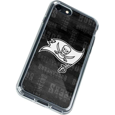 NFL Tampa Bay Buccaneers Black & White iPhone SE (2nd & 3rd Gen) Clear Case