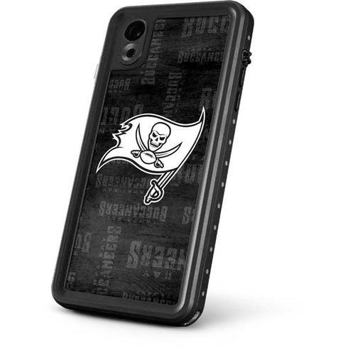 NFL Tampa Bay Buccaneers Black & White iPhone XR Waterproof Case
