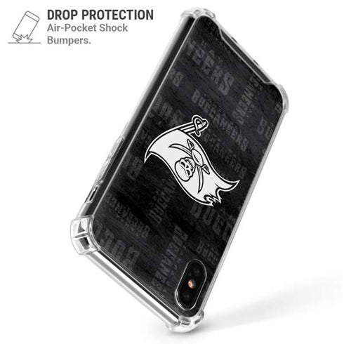 NFL Tampa Bay Buccaneers Black & White iPhone XS Max Clear Case