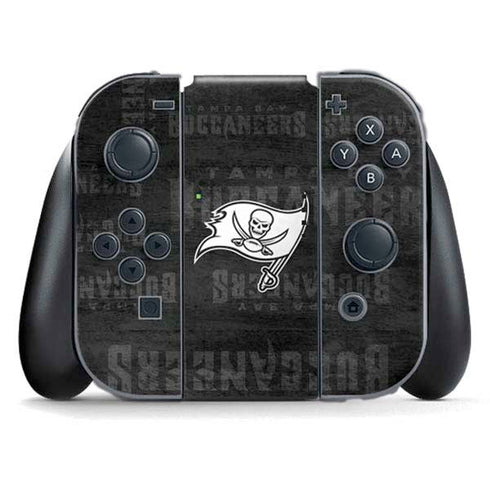 NFL Tampa Bay Buccaneers Black & White Nintendo Switch (2017-2021) Joy-Con Controller Skin