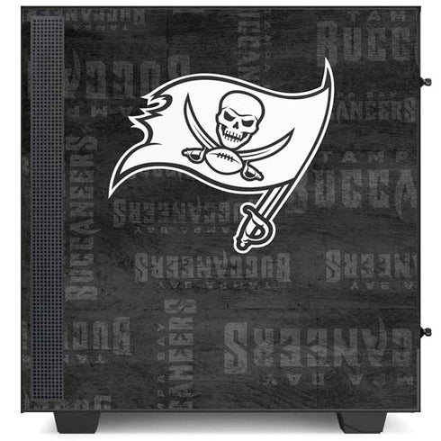 NFL Tampa Bay Buccaneers Black & White NZXT H510 Compact ATX Mid-Tower Case Skin