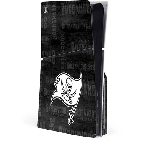NFL Tampa Bay Buccaneers Black & White PS5 Slim Disk Console Skin