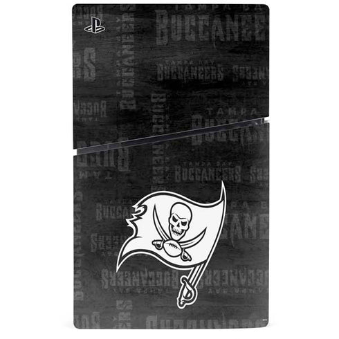 NFL Tampa Bay Buccaneers Black & White PS5 Slim Disk Console Skin