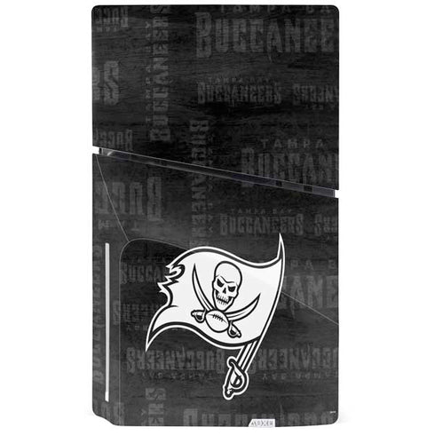 NFL Tampa Bay Buccaneers Black & White PS5 Slim Disk Console Skin