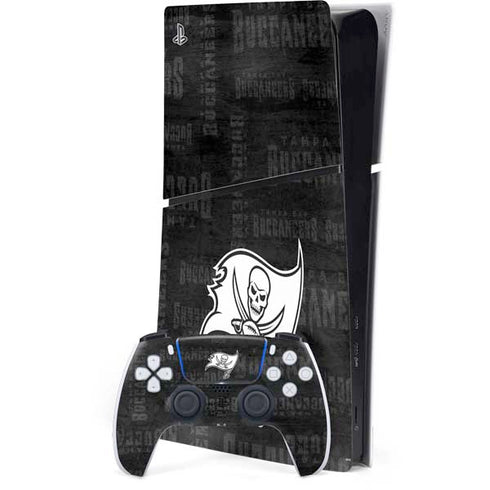 NFL Tampa Bay Buccaneers Black & White PS5 Slim Digital Edition Console Skin