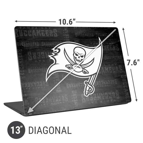 NFL Tampa Bay Buccaneers Black & White Universal Laptop 13in (10.6 x 7.6in) Skin