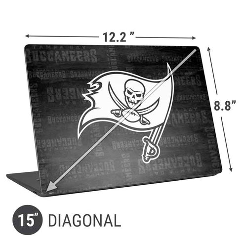 NFL Tampa Bay Buccaneers Black & White Universal Laptop 15in (12.2 x 8.8in) Skin